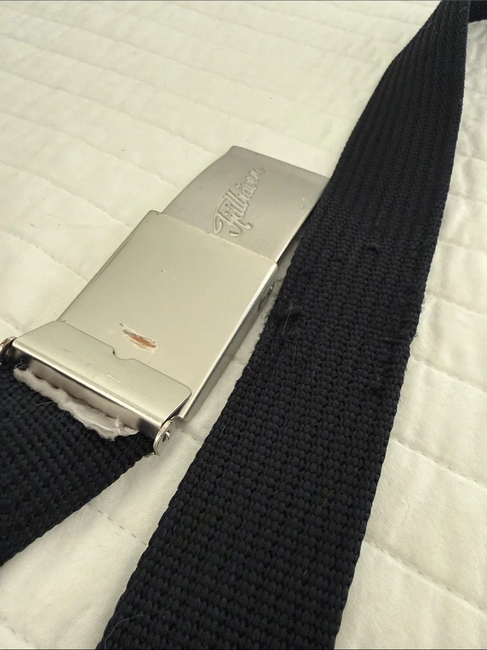 Fjallraven Dark Teal Webbing Belt with Silver Buckle